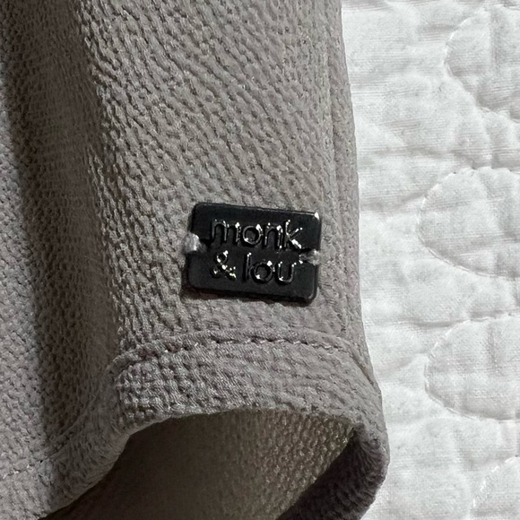 MONK & LOU Grey Oversized Cropped Chiffon Blouse, Size X-Small - #253 - Picture 9 of 11